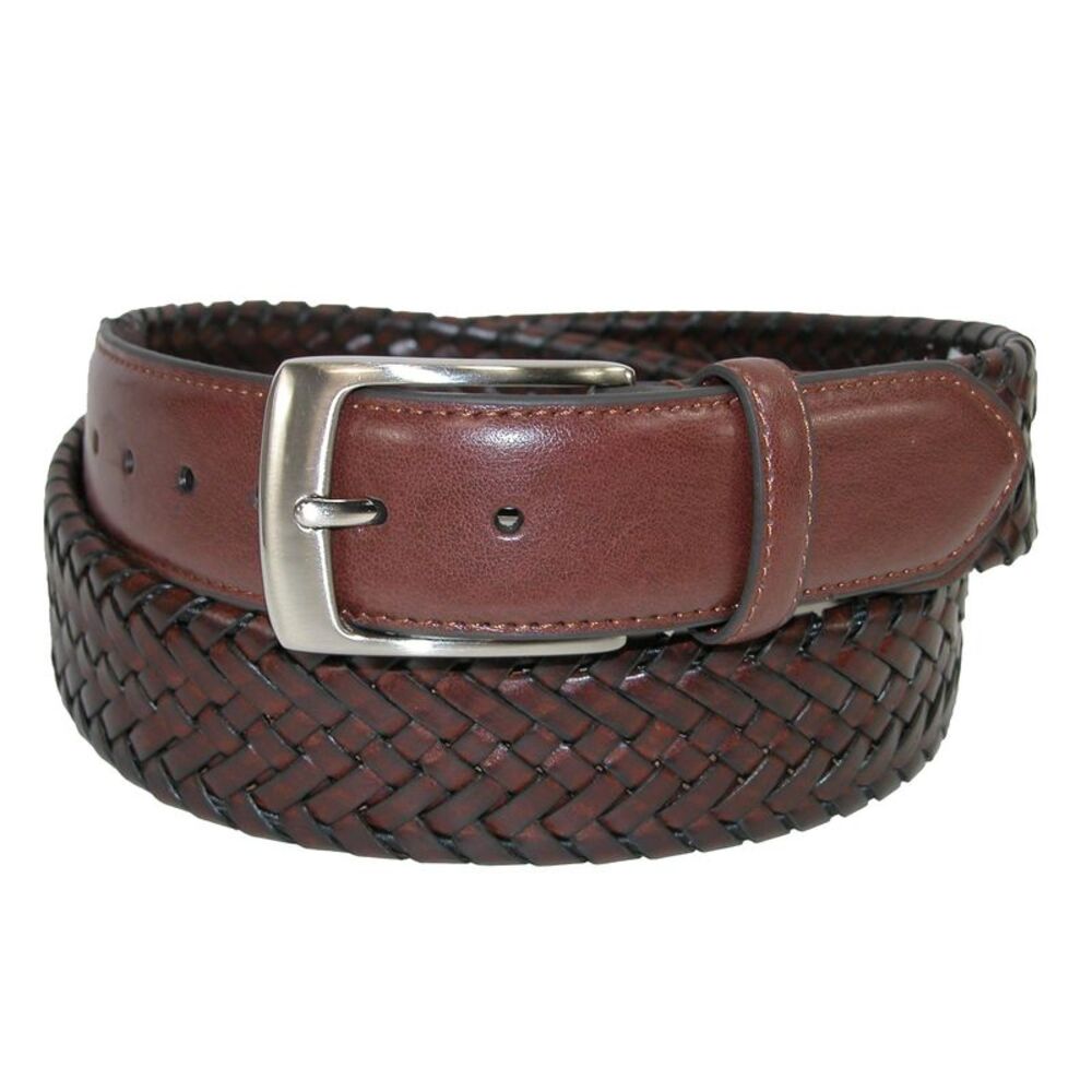 Danbury Men's Big & Tall Comfort Stretch Leather Braided Belt